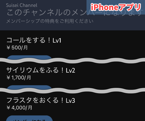 iPhone アプリでの価格